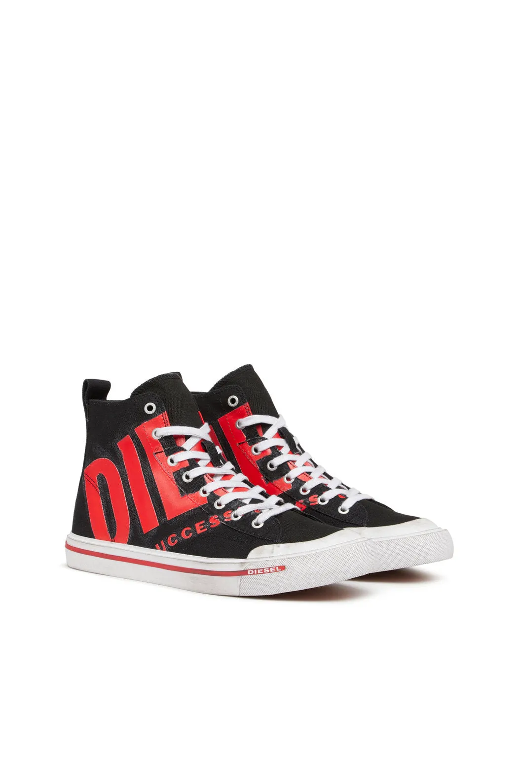 Diesel Y03233P2468 Unisex S-Athos Mid X Sneakers Black & Red