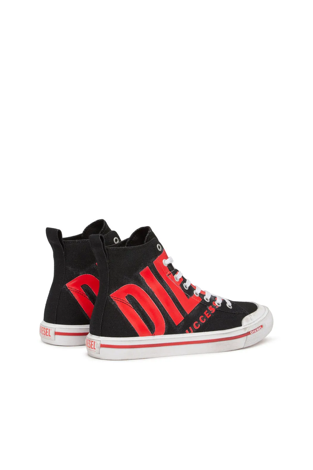 Diesel Y03233P2468 Unisex S-Athos Mid X Sneakers Black & Red