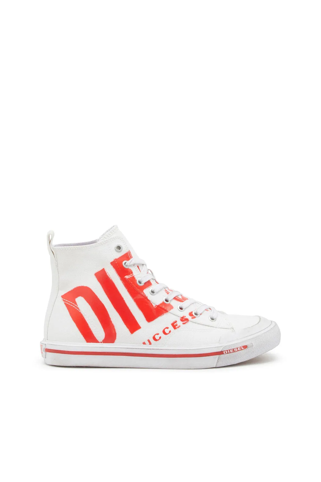 Diesel Y03233P2468 Unisex S-Athos Mid X Sneakers White/Red