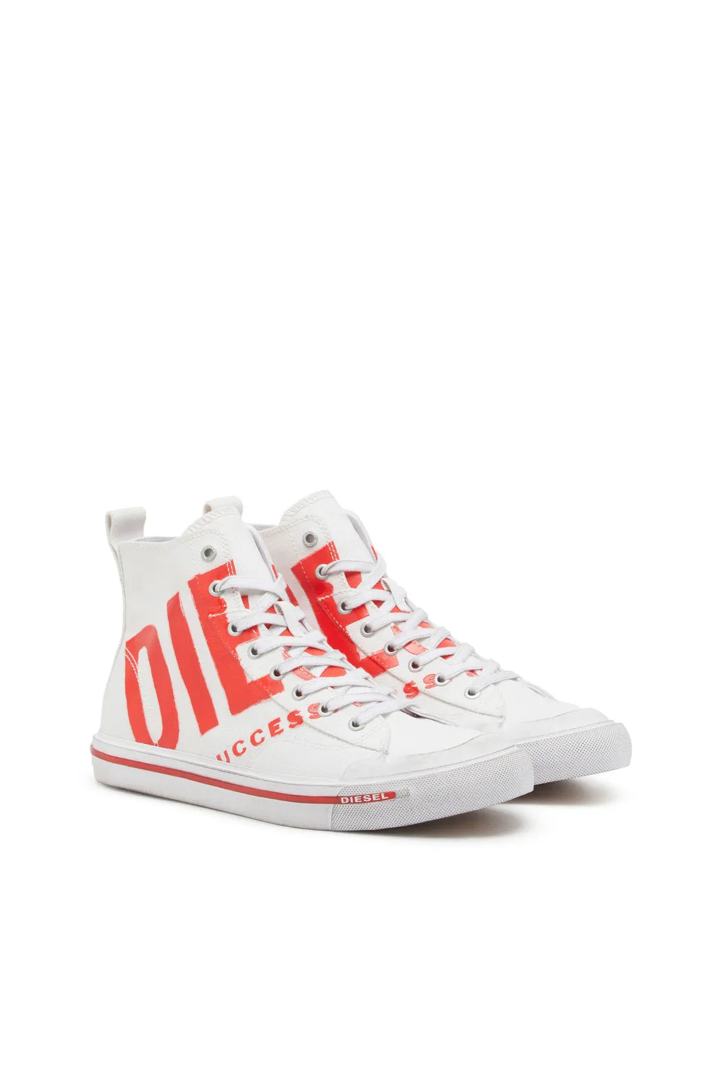 Diesel Y03233P2468 Unisex S-Athos Mid X Sneakers White/Red