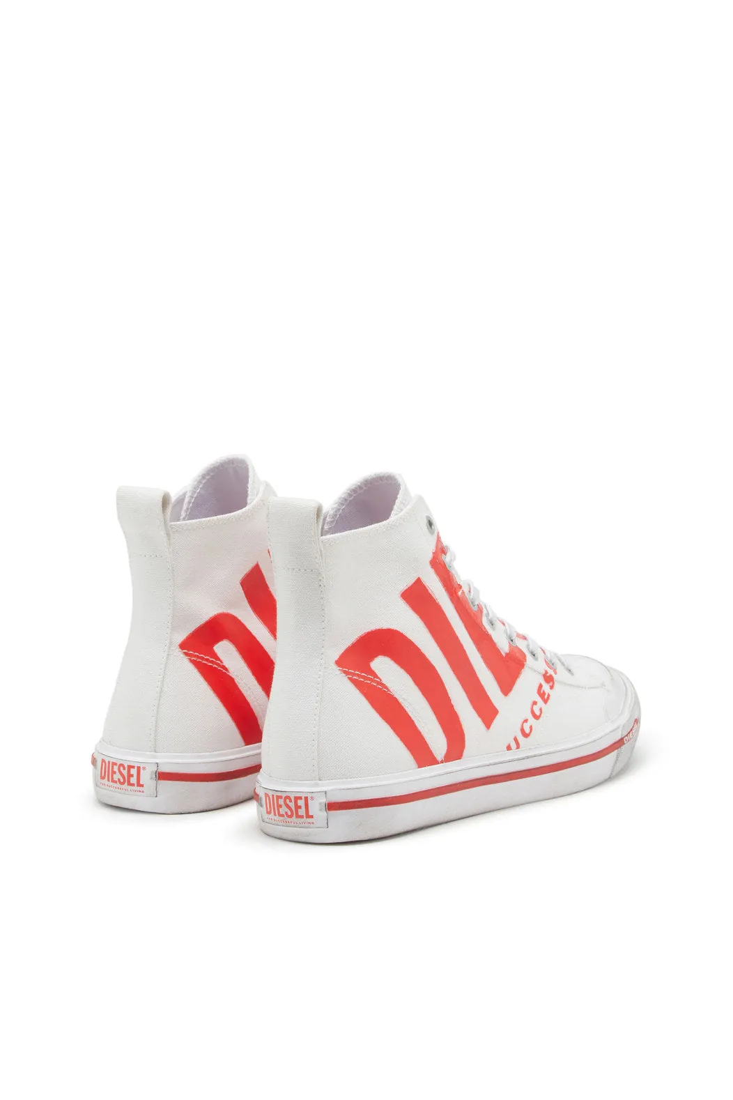 Diesel Y03233P2468 Unisex S-Athos Mid X Sneakers White/Red