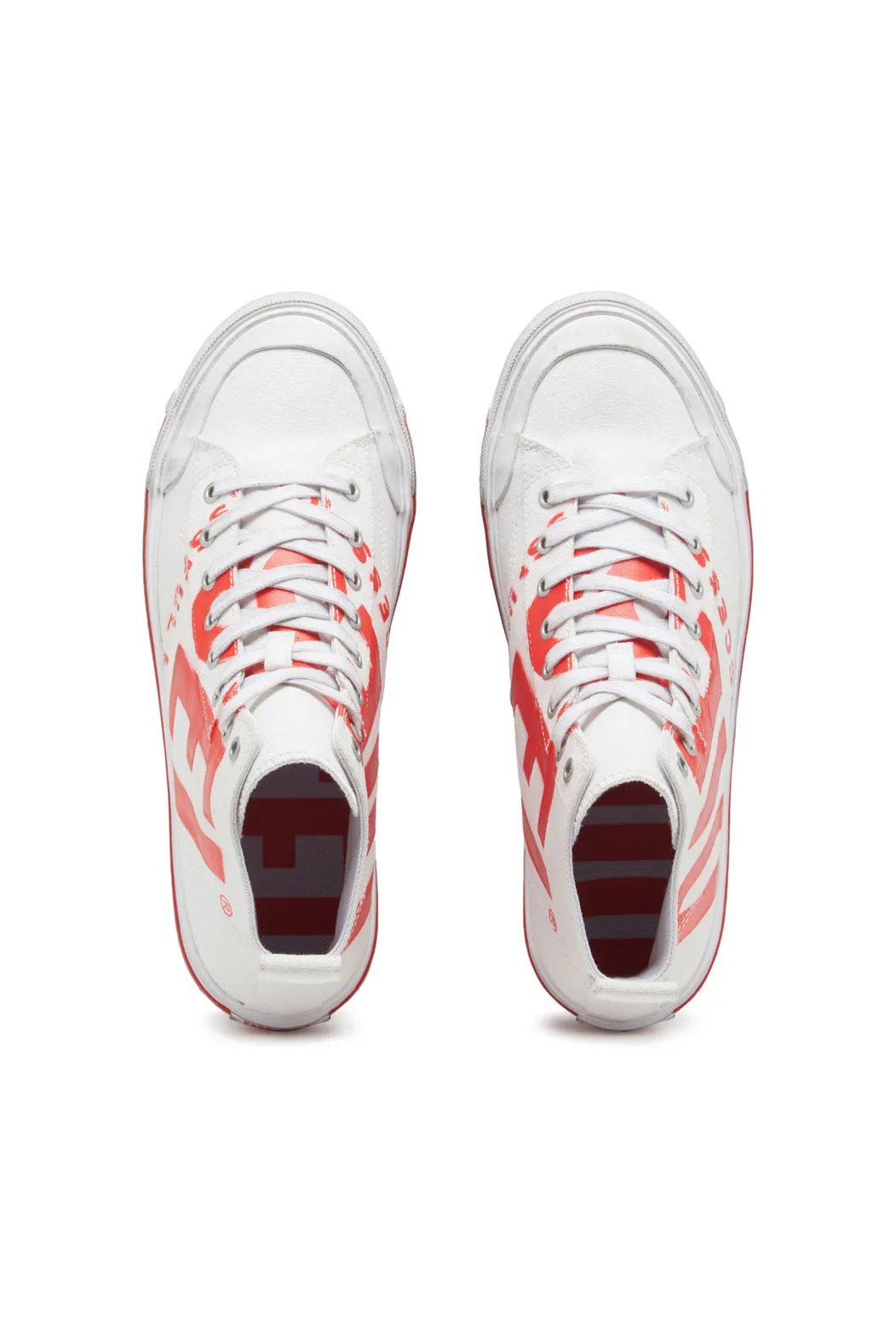 Diesel Y03233P2468 Unisex S-Athos Mid X Sneakers White/Red