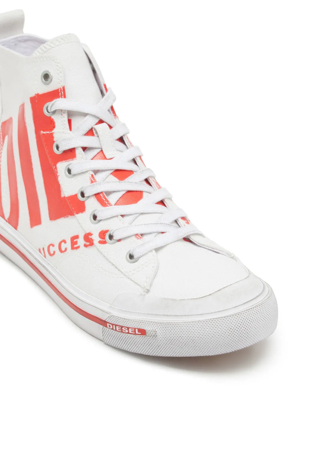 Diesel Y03233P2468 Unisex S-Athos Mid X Sneakers White/Red