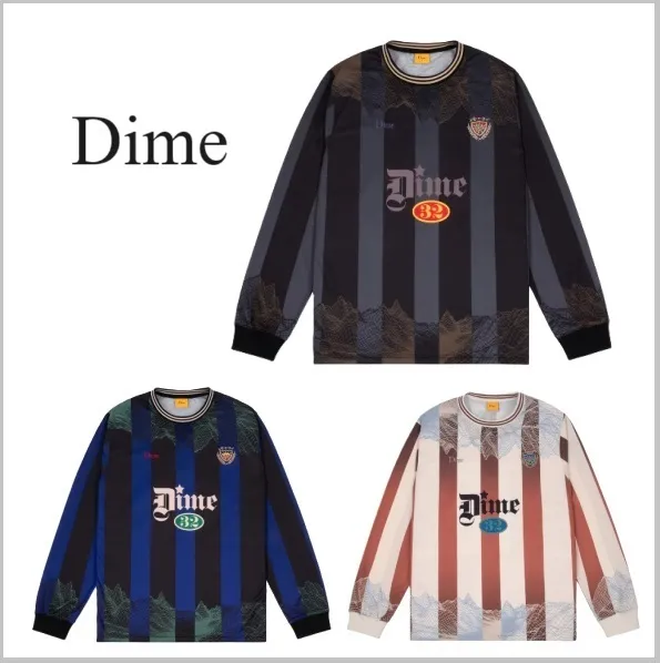 Dime  |Crew Neck Stripes Long Sleeves Long Sleeve T-shirt Logo