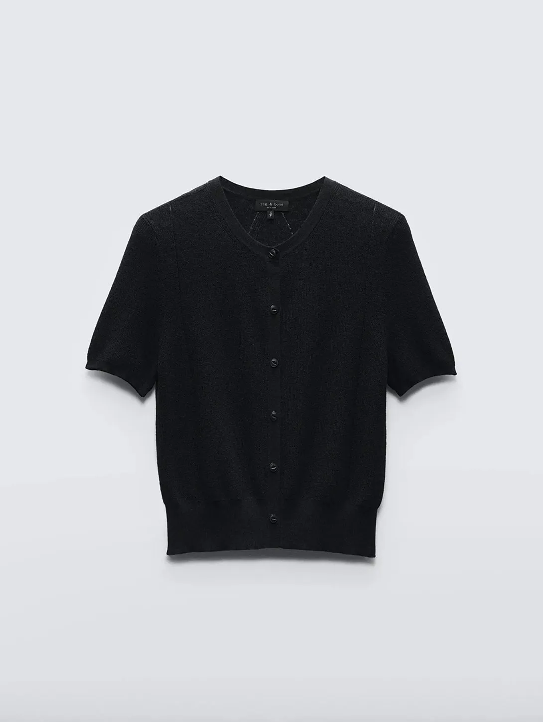 Dina Short Sleeve Cardigan - Black