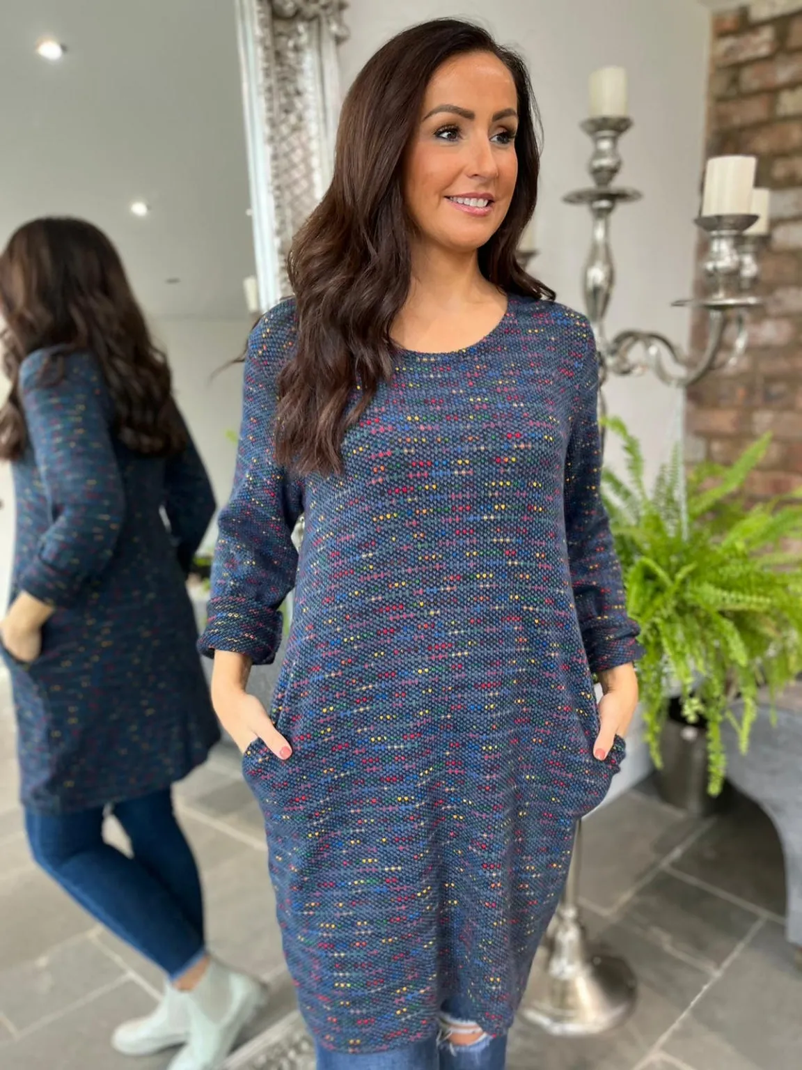 Dotted Long Sleeve Dress Norma