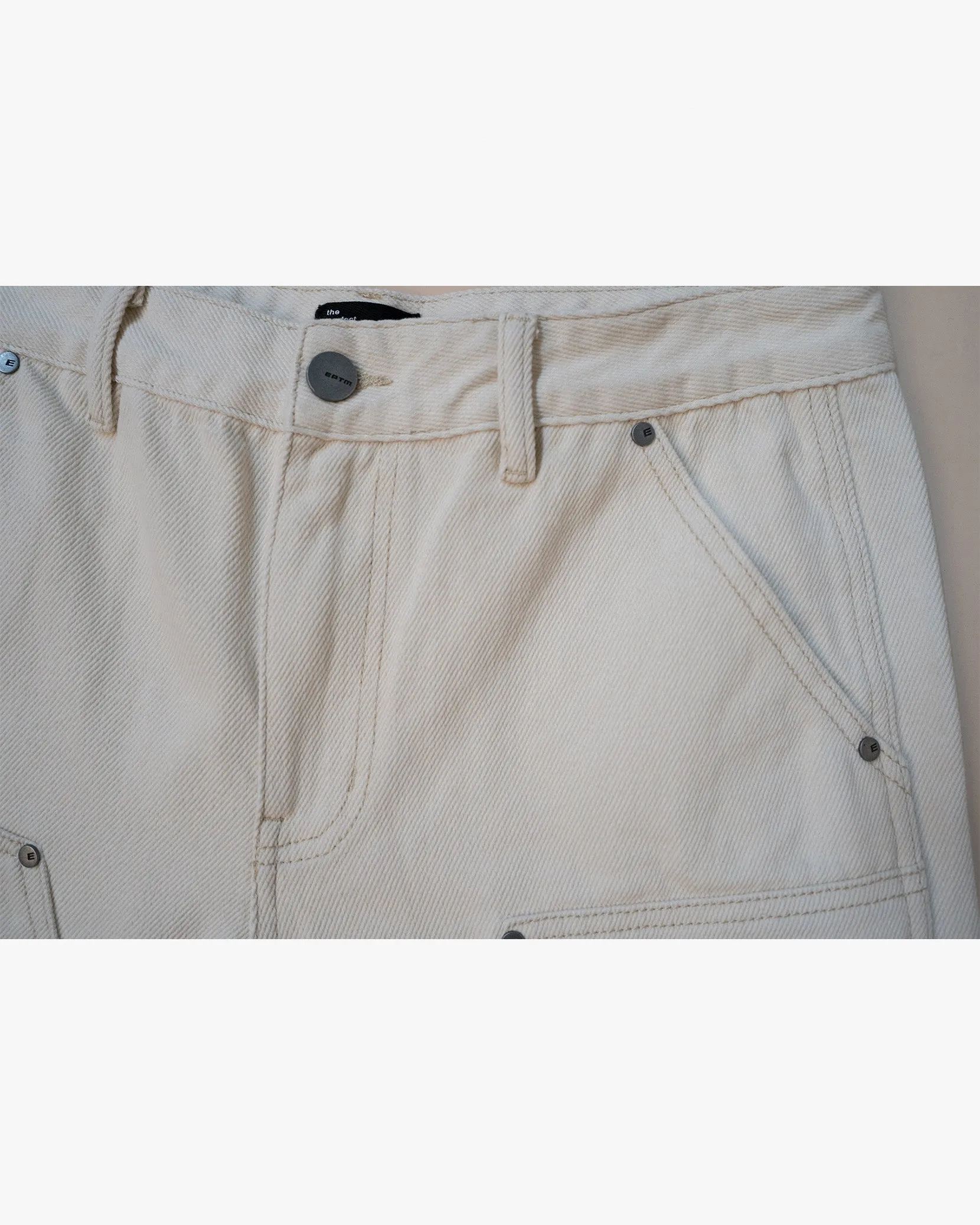 EPTM DOUBLE KNEE TWILL SHORTS - CREAM