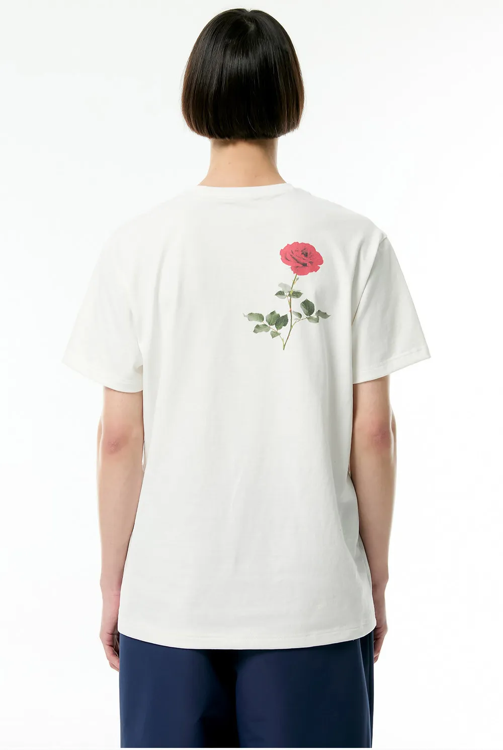 ESC STUDIO  |●ESC STUDIO● rose short sleeves t-shirt (white) unisex