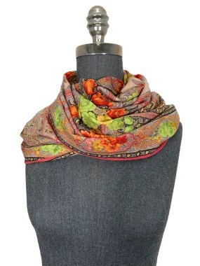 ETRO Floral Paisley Printed Fringe Oblong Scarf