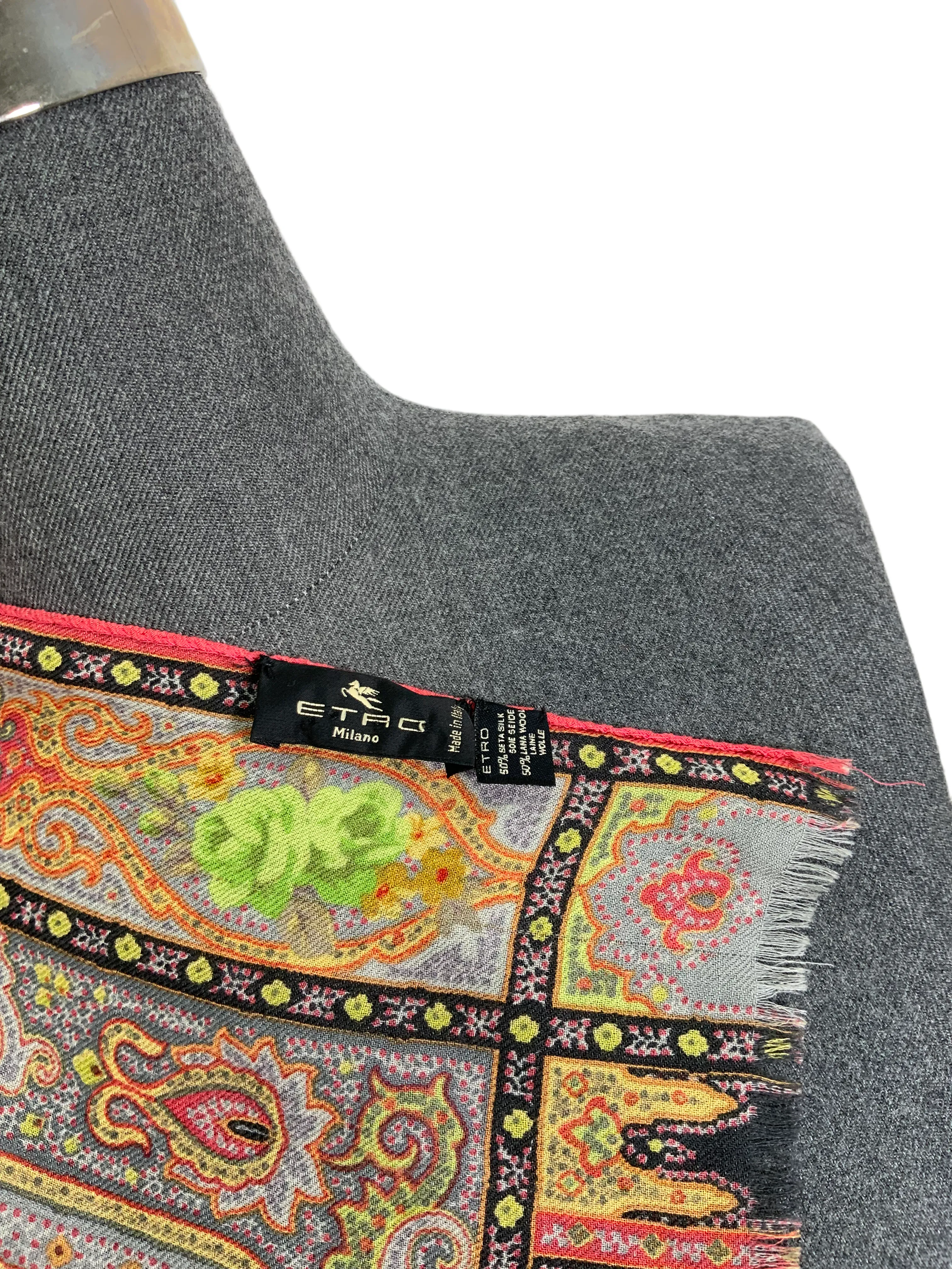 ETRO Floral Paisley Printed Fringe Oblong Scarf