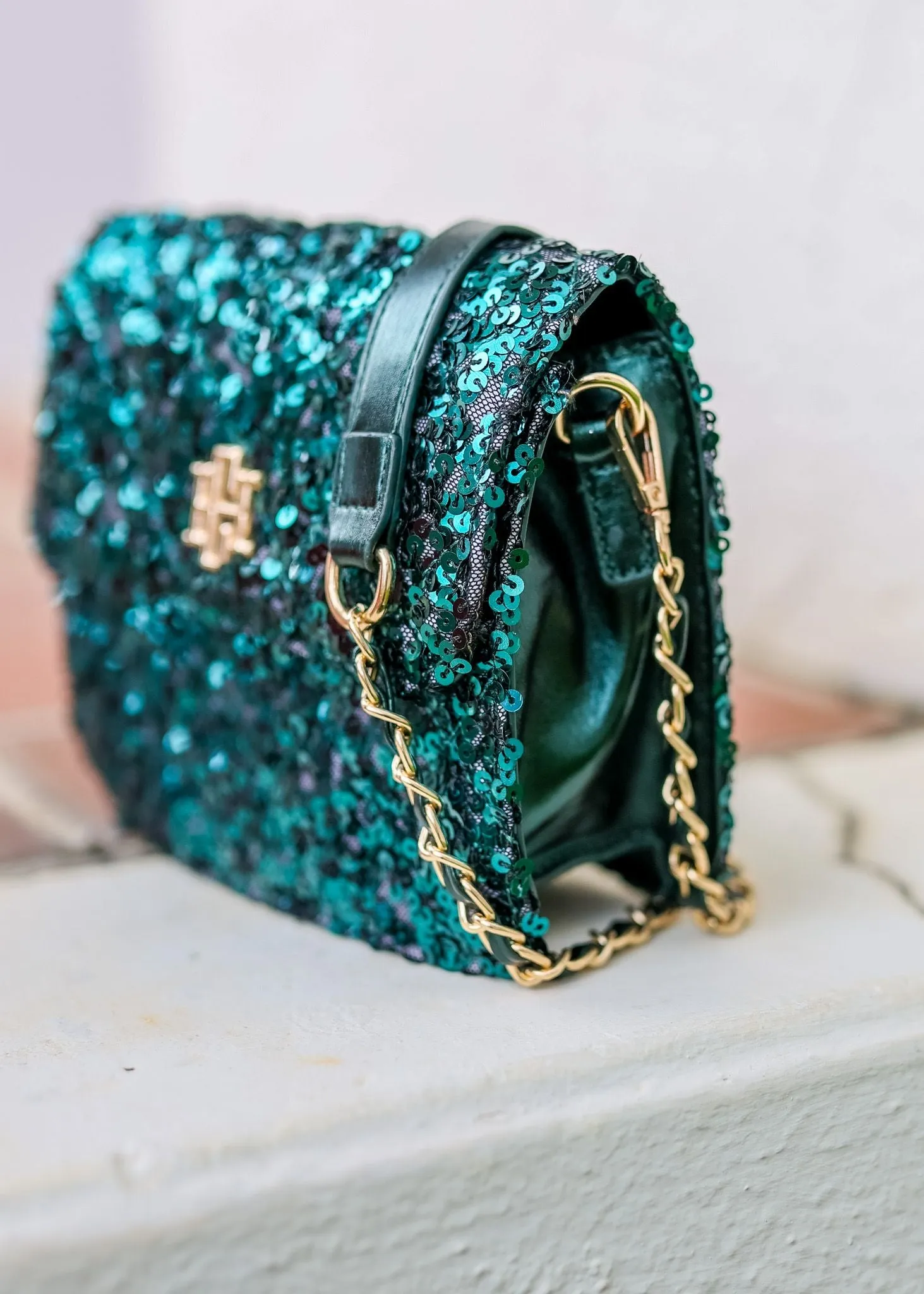 Evelyn Crossbody EMERALD SEQUIN