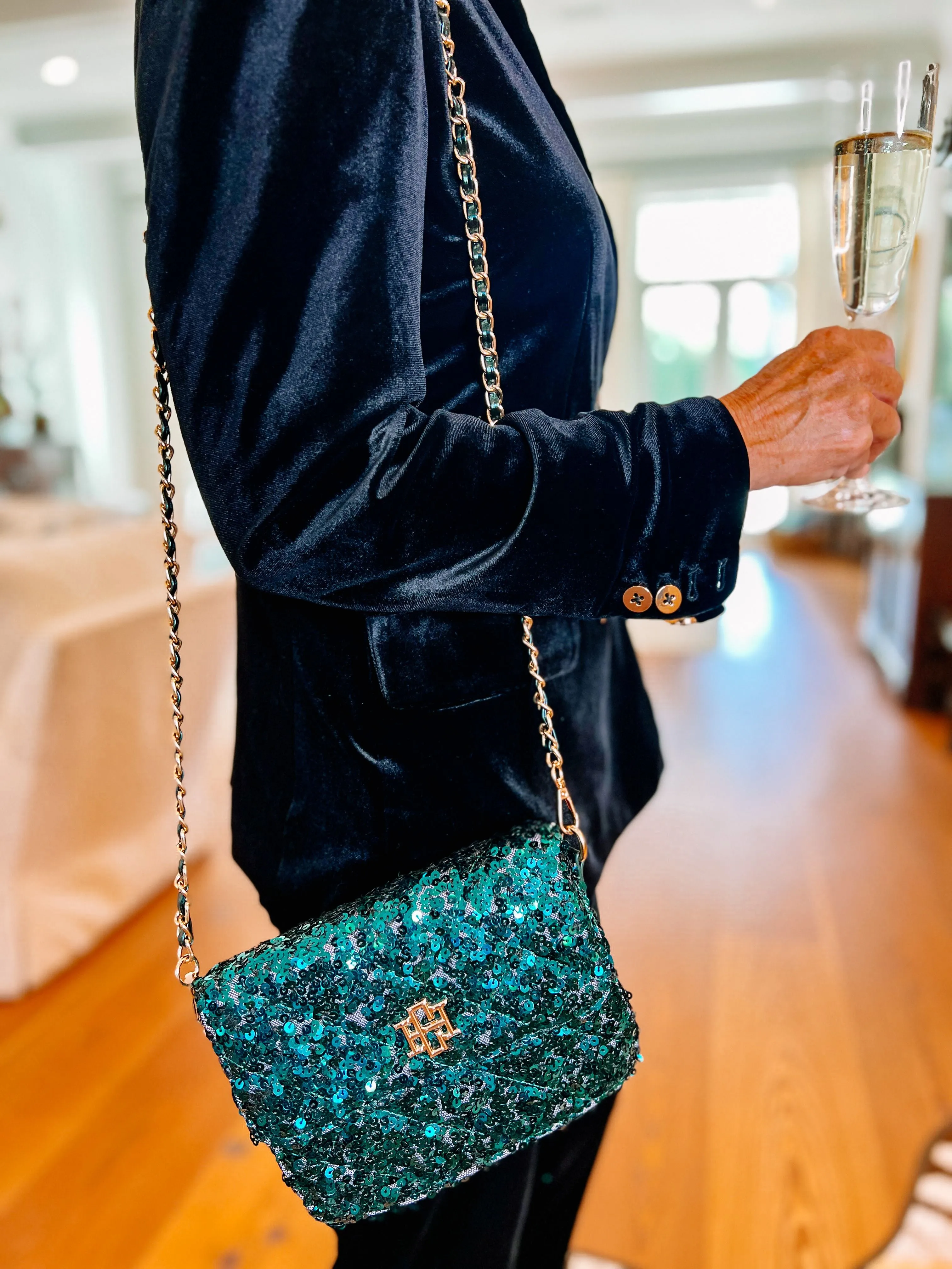 Evelyn Crossbody EMERALD SEQUIN