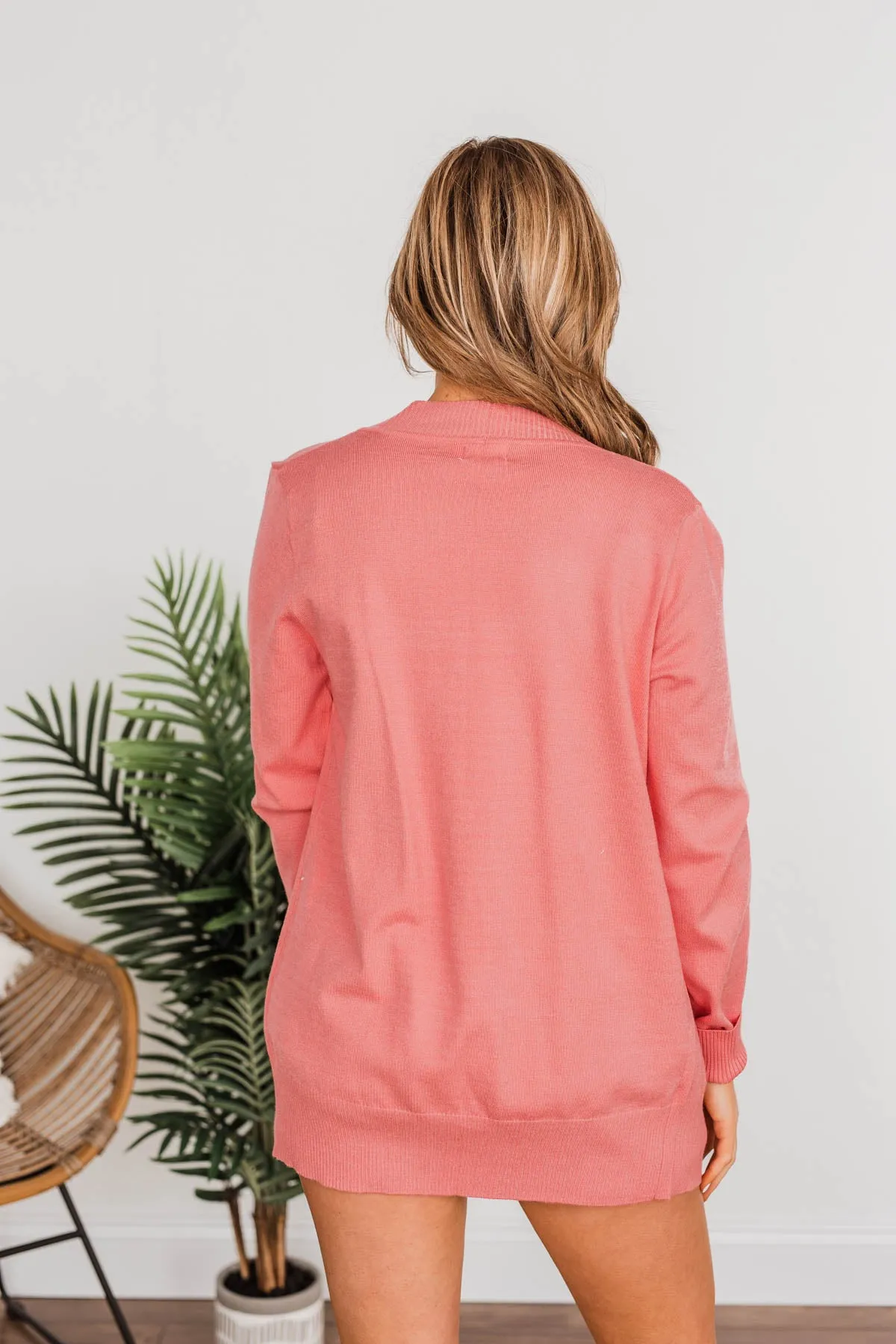 Fading Skylines Pocket Cardigan- Pink