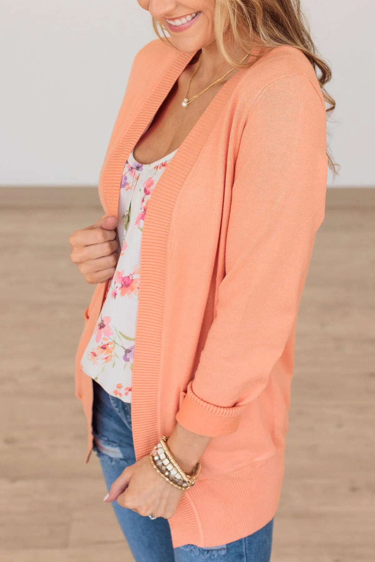 Fading Skylines Pocket Cardigan- Sherbet