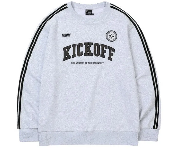 FCMM  |Street Style Long Sleeves Plain Cotton Logo Sweatshirts