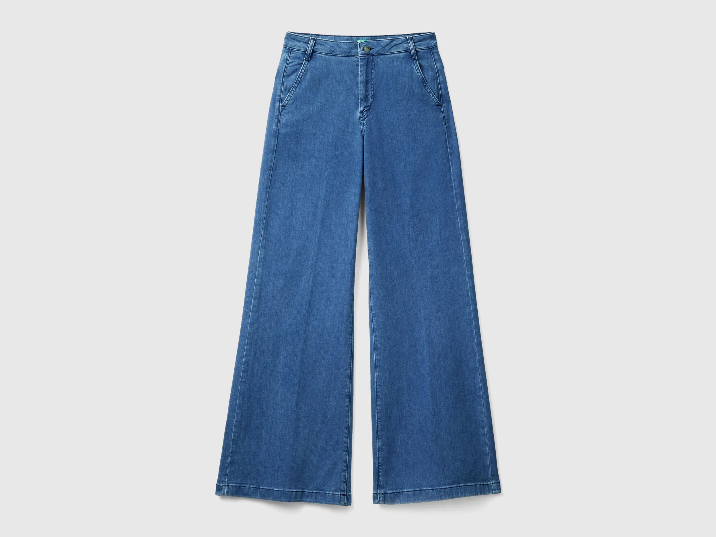 Flared jeans in stretch cotton - Blue | Benetton