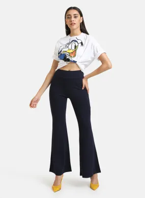 Flared Trousers With Elaticated Waist