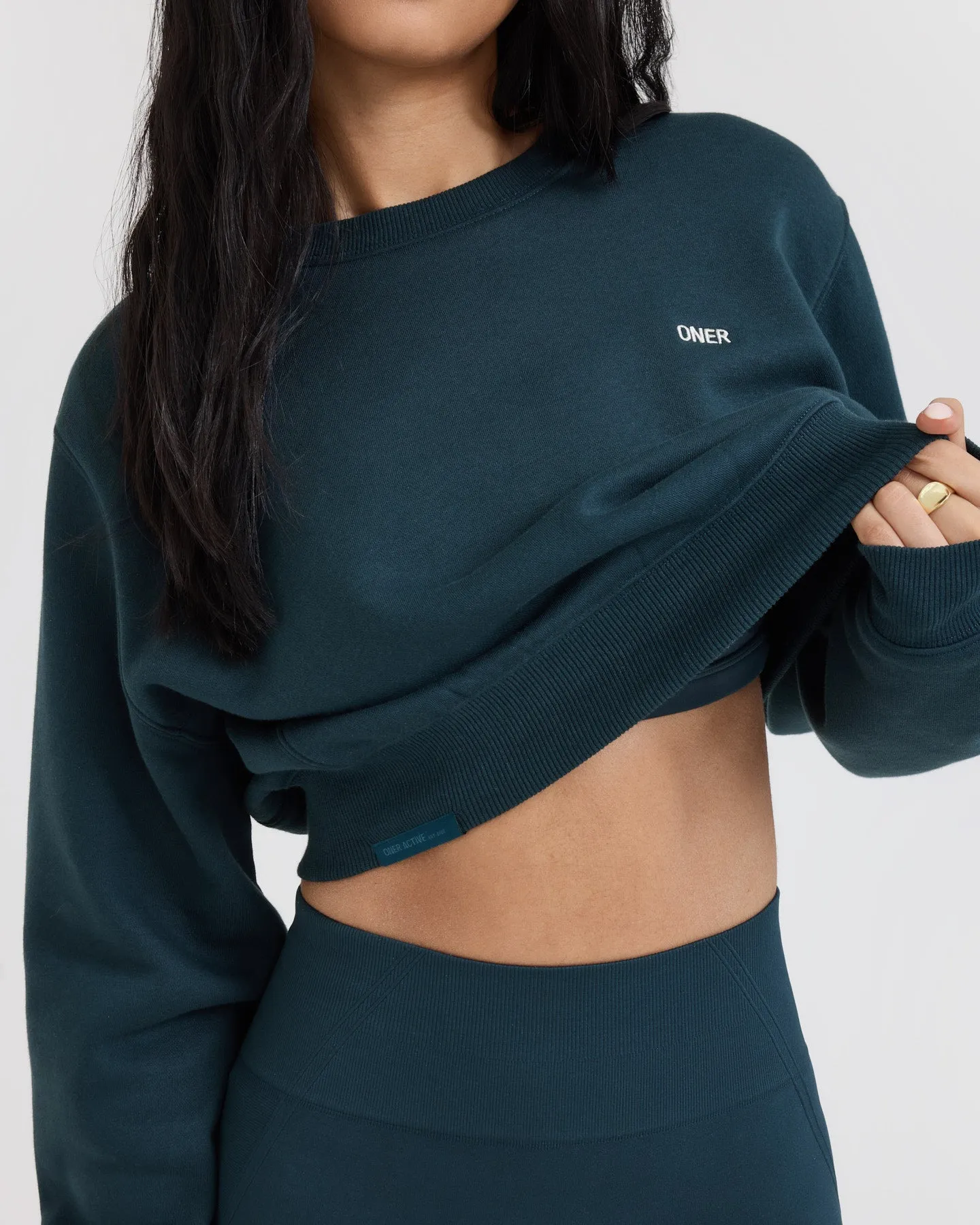 Foundations Crop Sweatshirt | Oil Blue