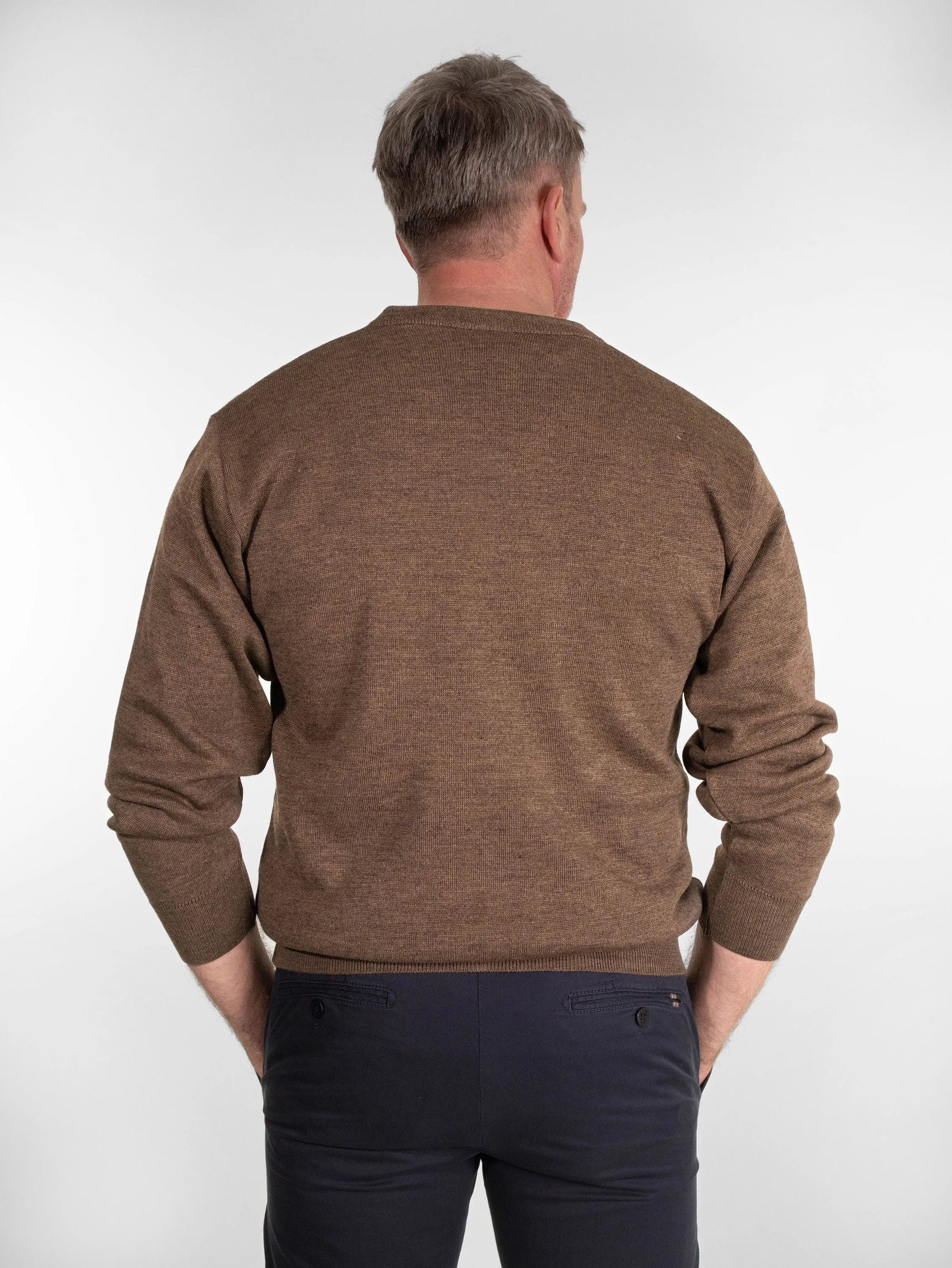 Franco Ponti V Neck Sweater K01 in Brown