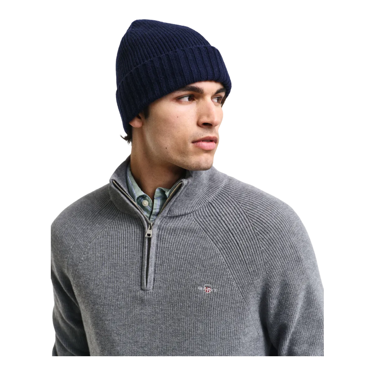 GANT Ribbed Cotton Wool Half Zip Sweater