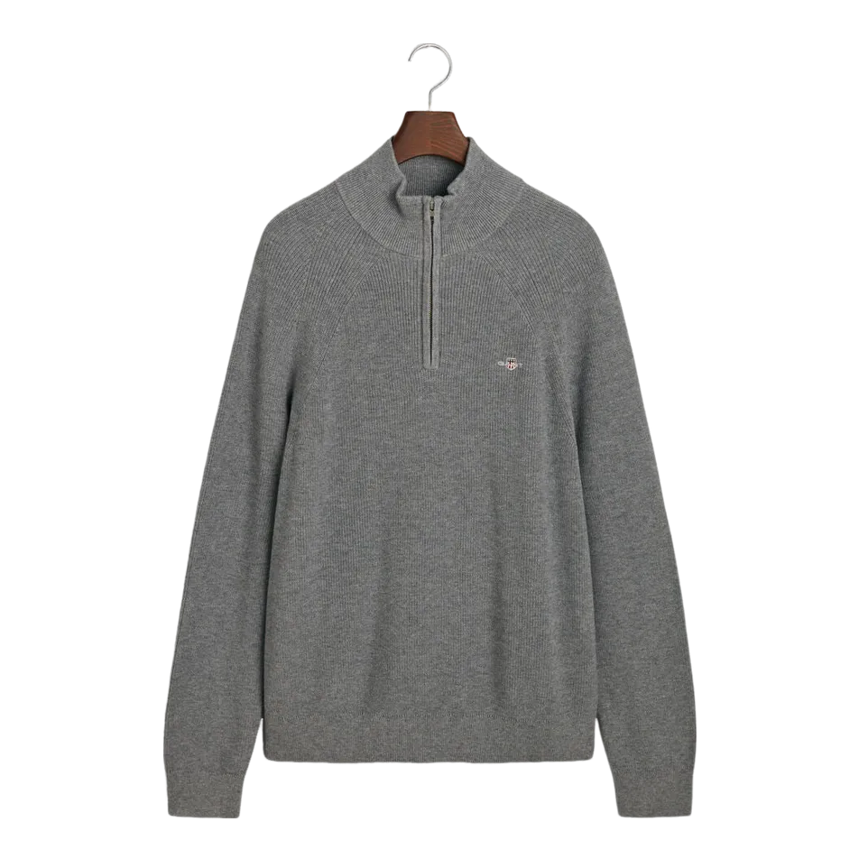 GANT Ribbed Cotton Wool Half Zip Sweater