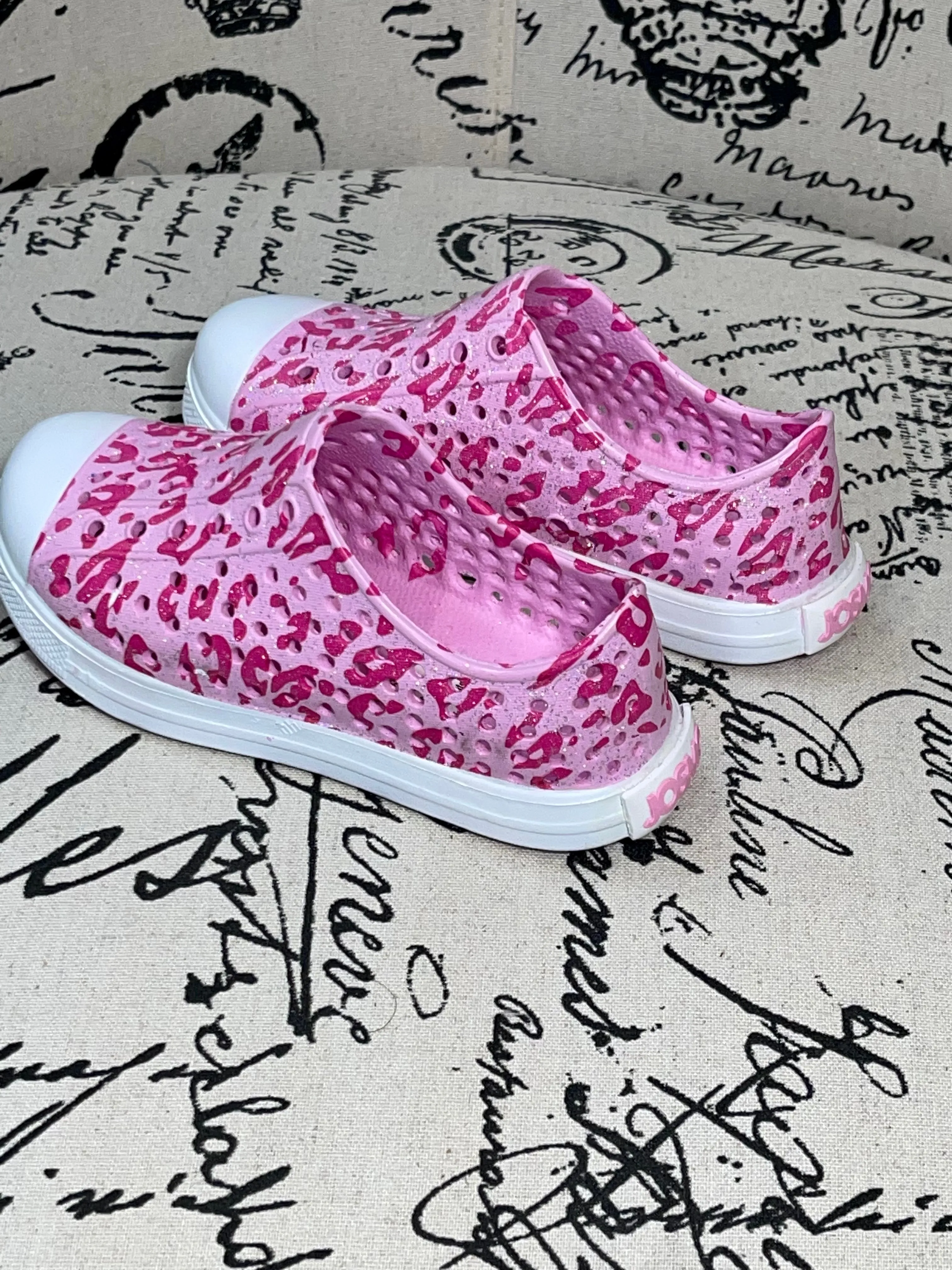 Girls Pink Leopard Slide On Sneaker/ Sandal