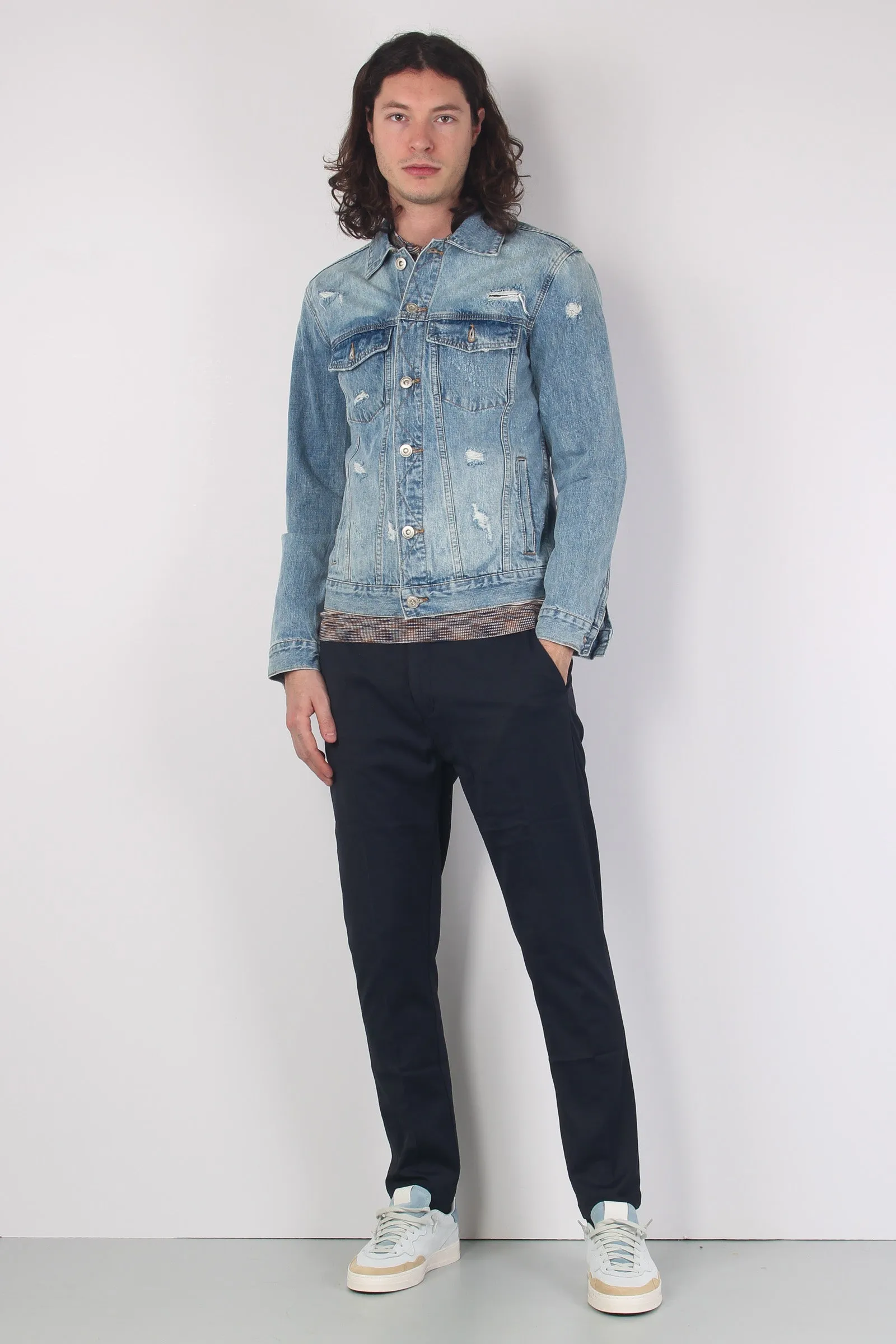 Giubbotto Denim Rotture Jeans