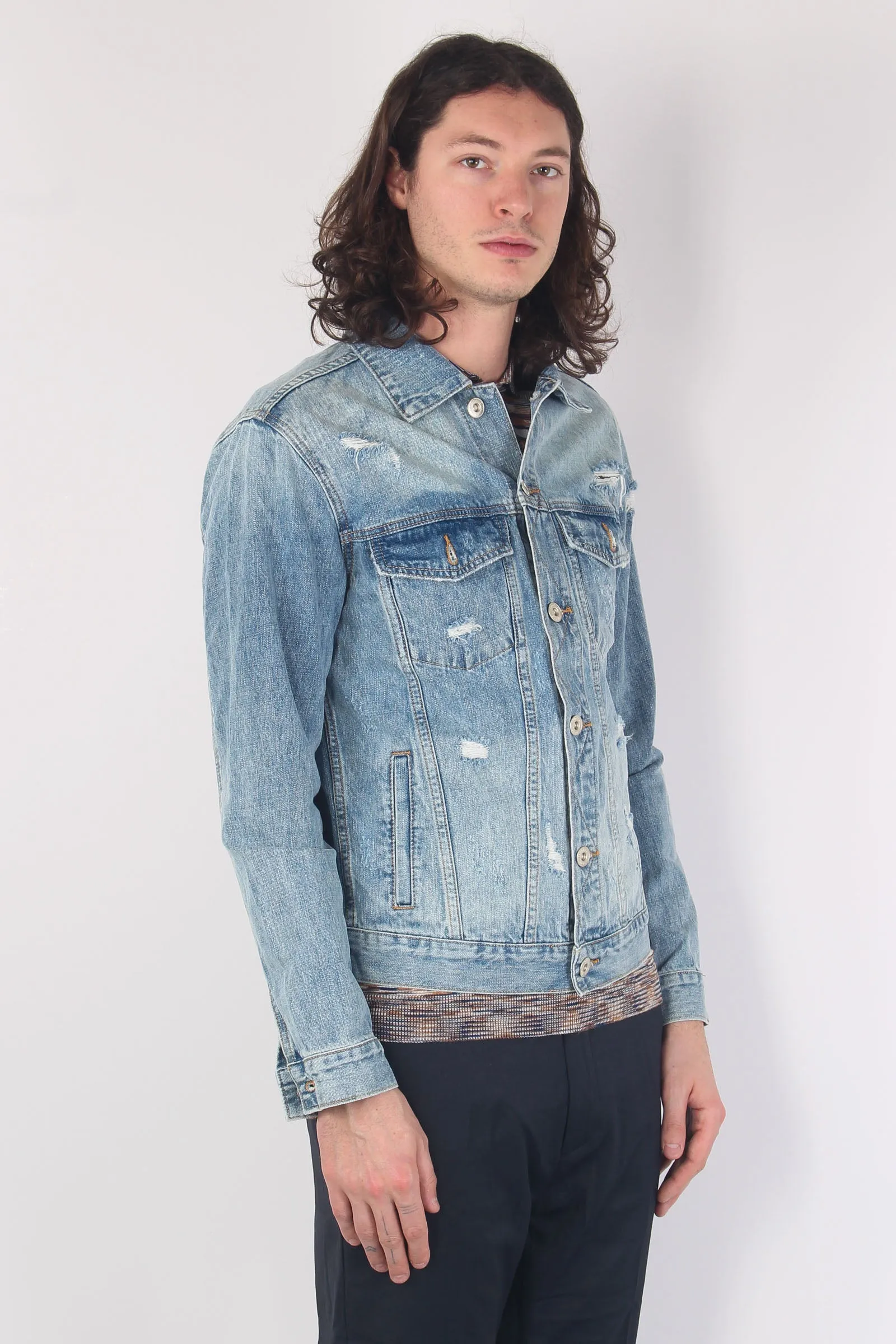 Giubbotto Denim Rotture Jeans