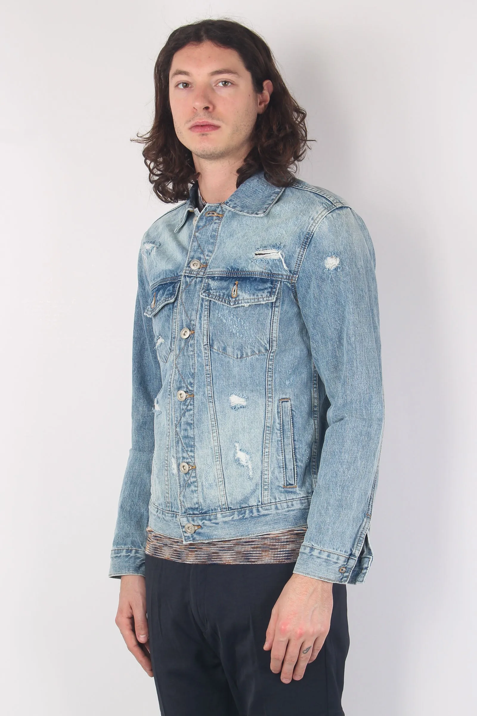 Giubbotto Denim Rotture Jeans