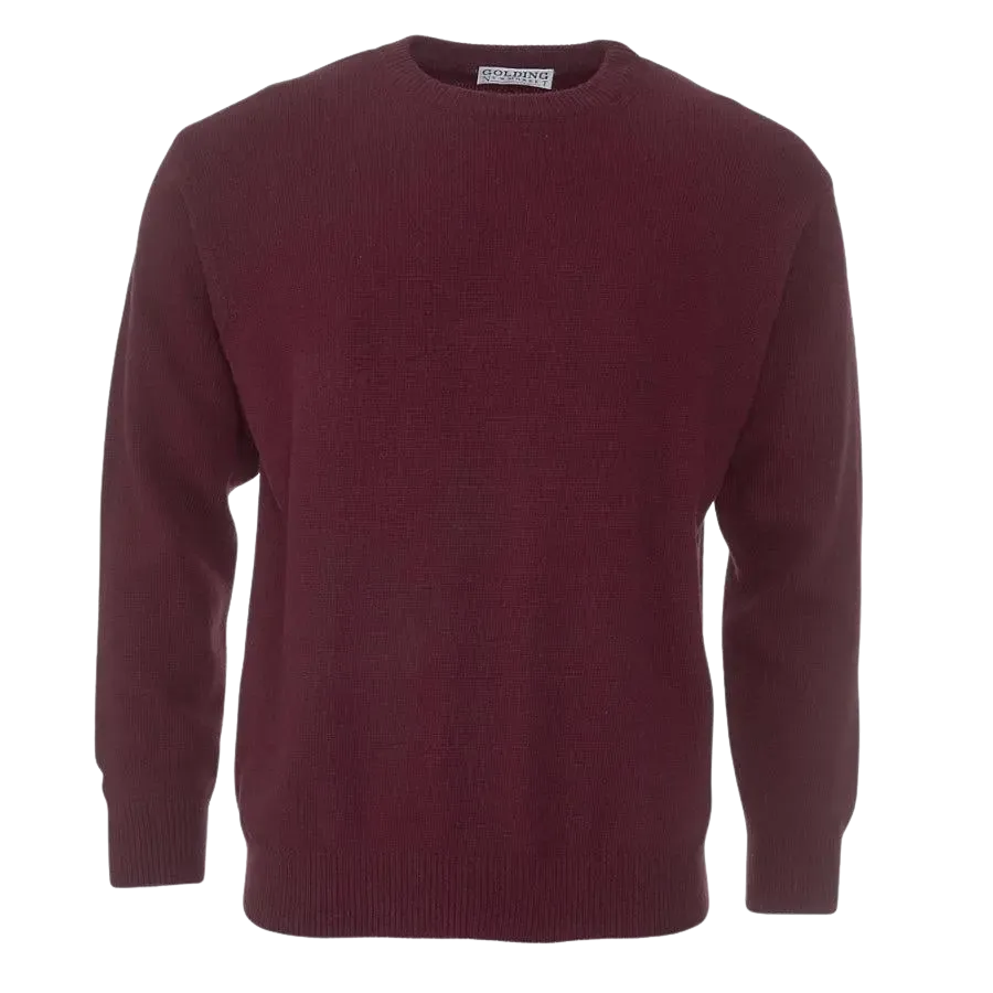 Golding Lambswool Crew Neck Sweater in Burgundy