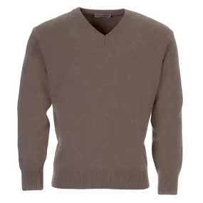 Golding Lambswool V-Neck Sweater in Fawn