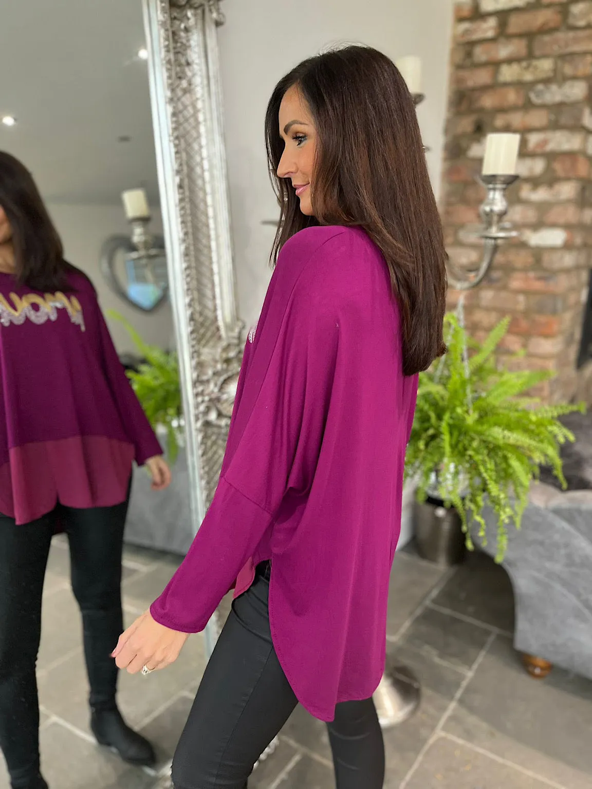 Grape Amour Slogan Top Jordon