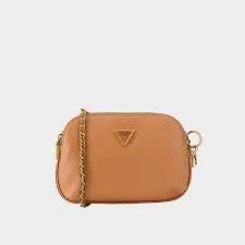 GUESS Becci Double Zip Crossbody Bag Cognac