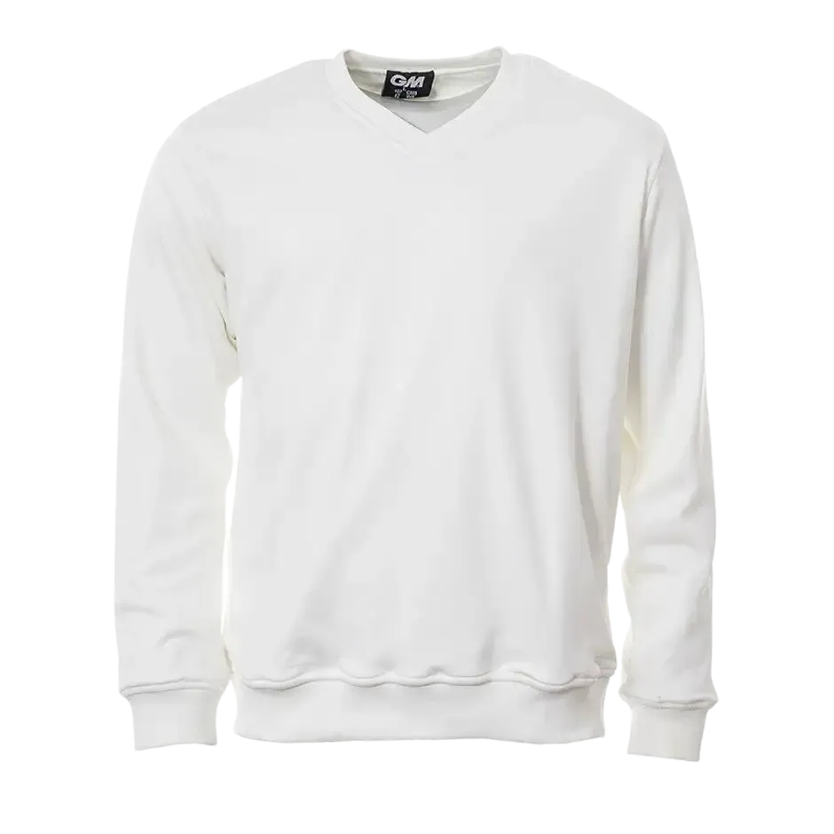 Gunn & Moore Teknik Plain Long Sleeve Cricket Sweater for Adults in Ivory