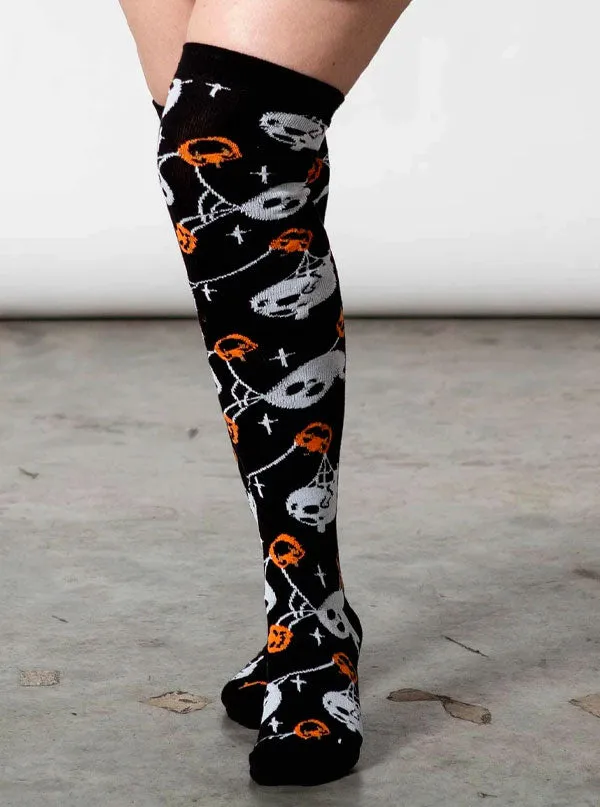 Haunted Pumpkin Knee High Socks