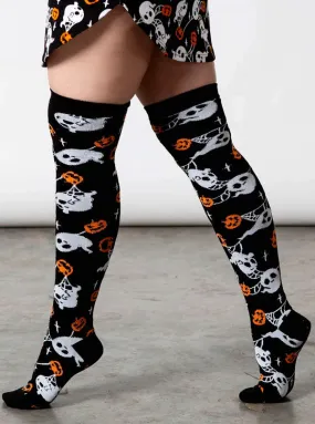 Haunted Pumpkin Knee High Socks