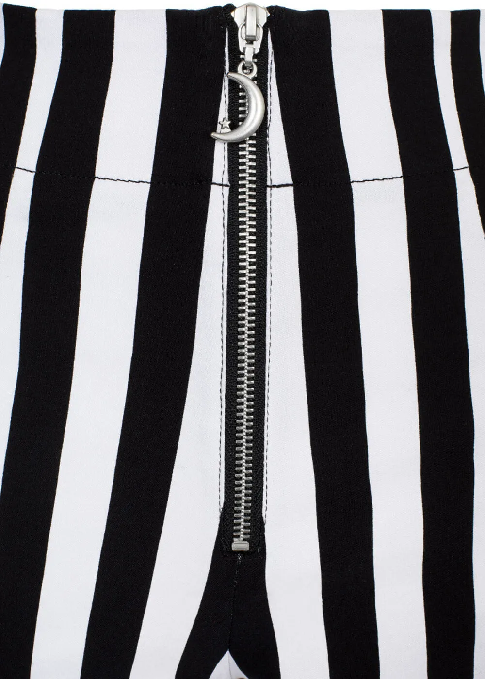 Hell Bunny Gaspar Stripe 70's Flare Trousers Black White