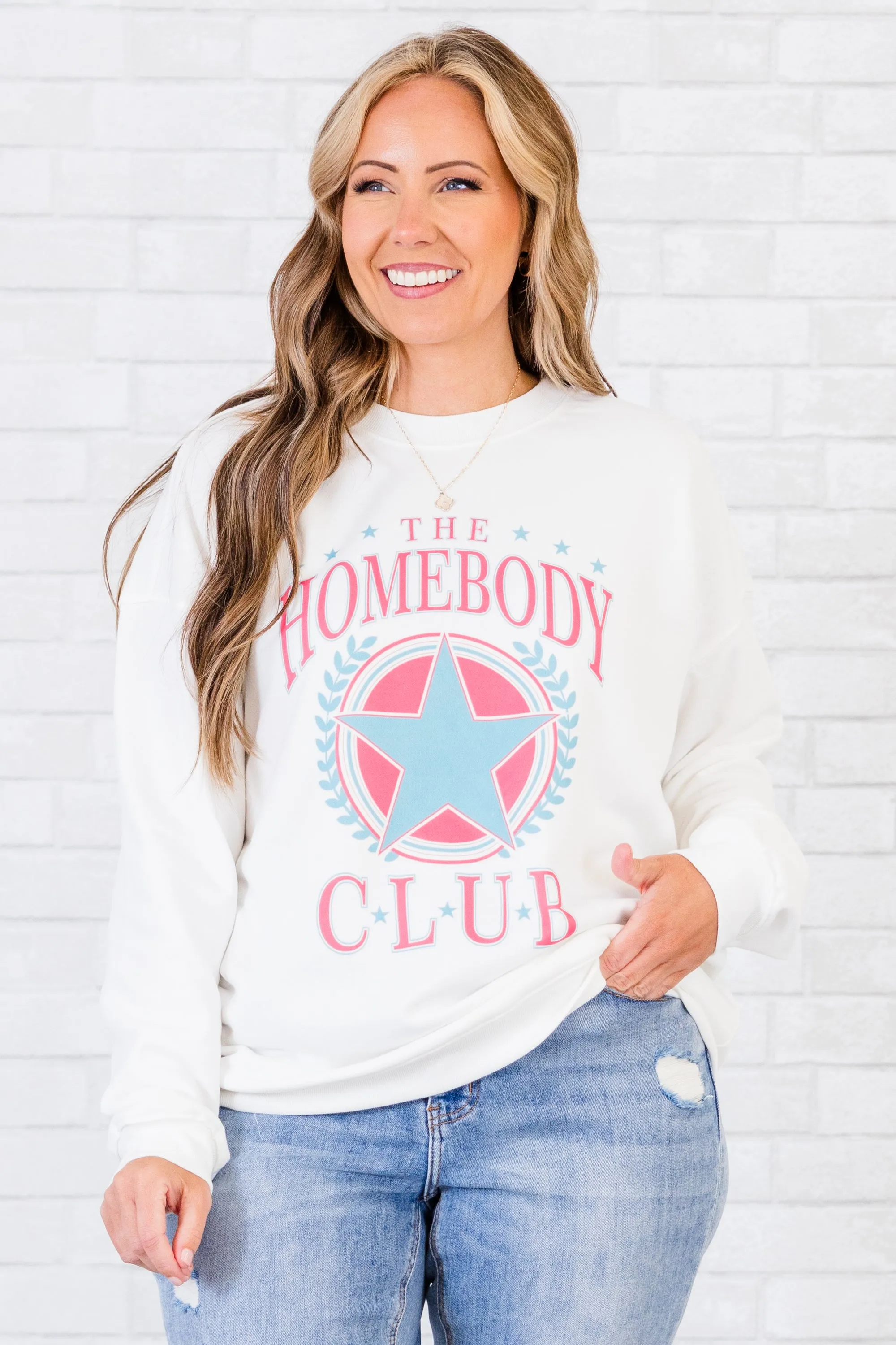 Homebody Club Pullover, White