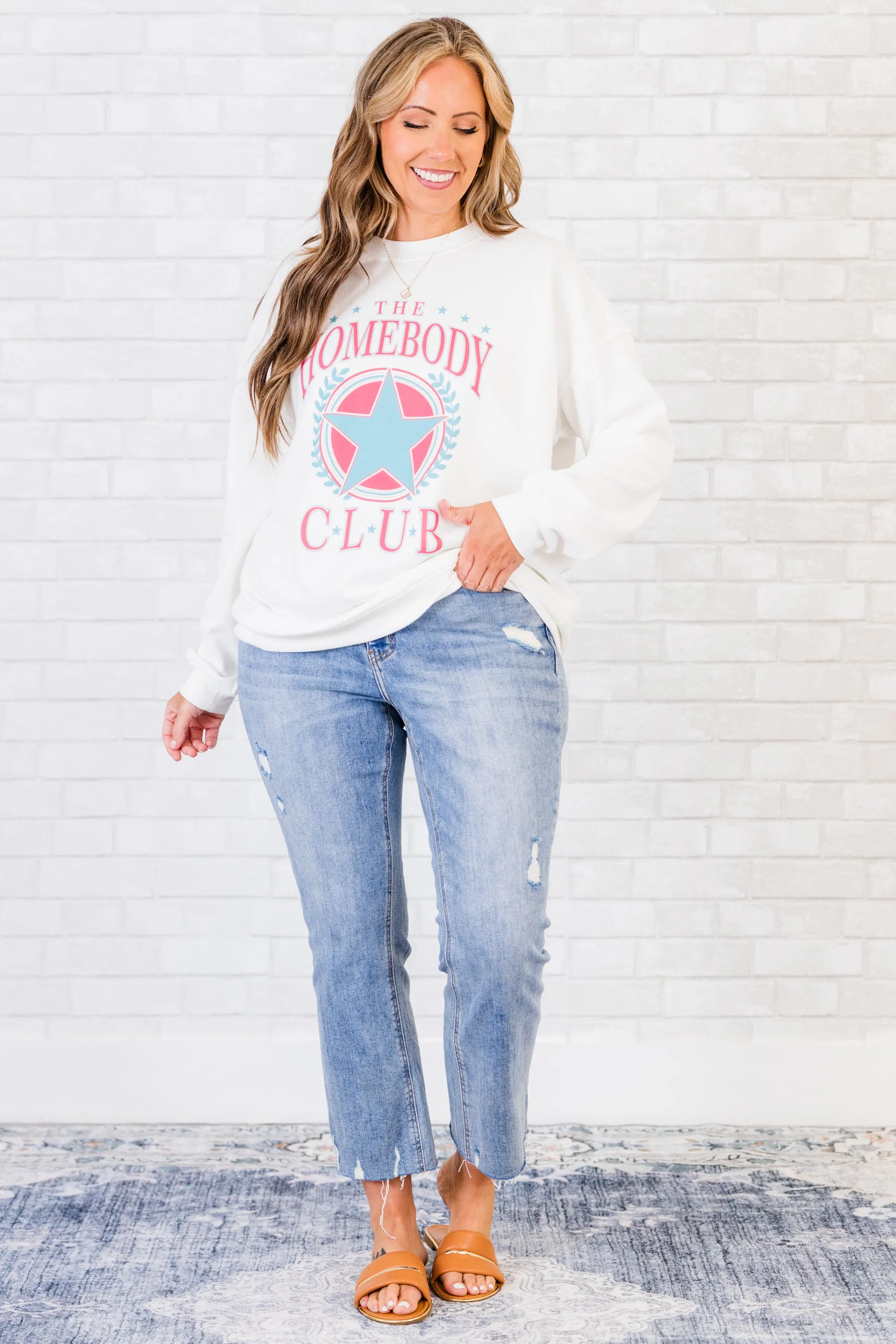 Homebody Club Pullover, White