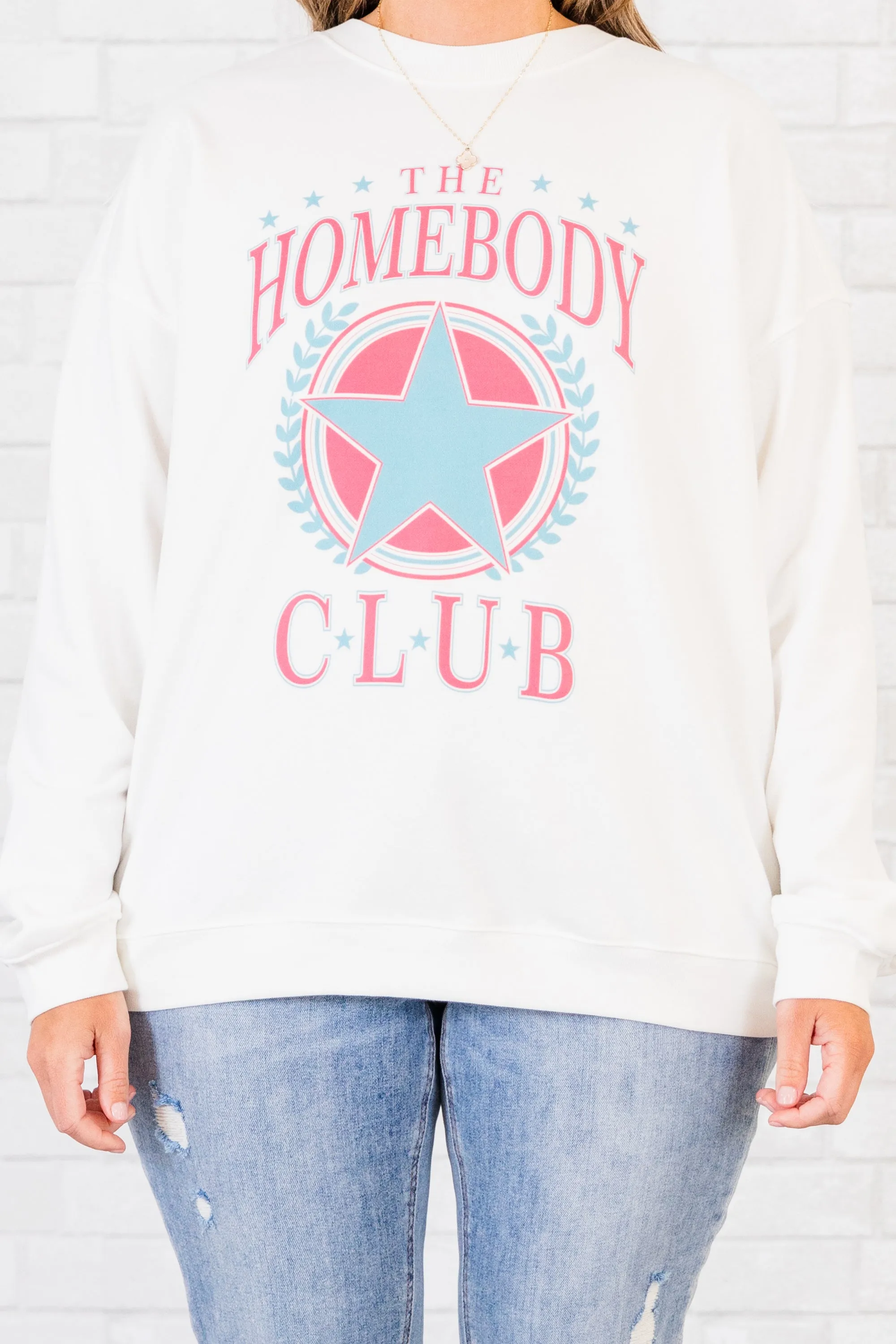 Homebody Club Pullover, White