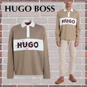 Hugo Boss  |Unisex Street Style Long Sleeves Plain Cotton Short Sleeves