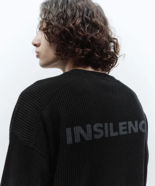 IN SILENCE  |Unisex Street Style Long Sleeves Plain Cotton