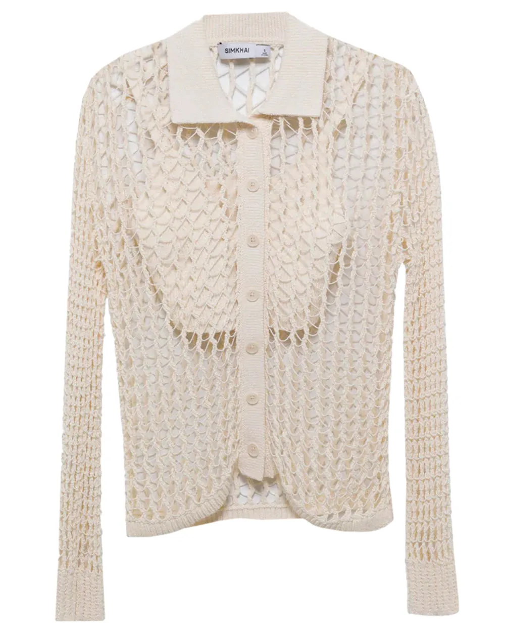 Ivory Luza Open Knit Cardigan