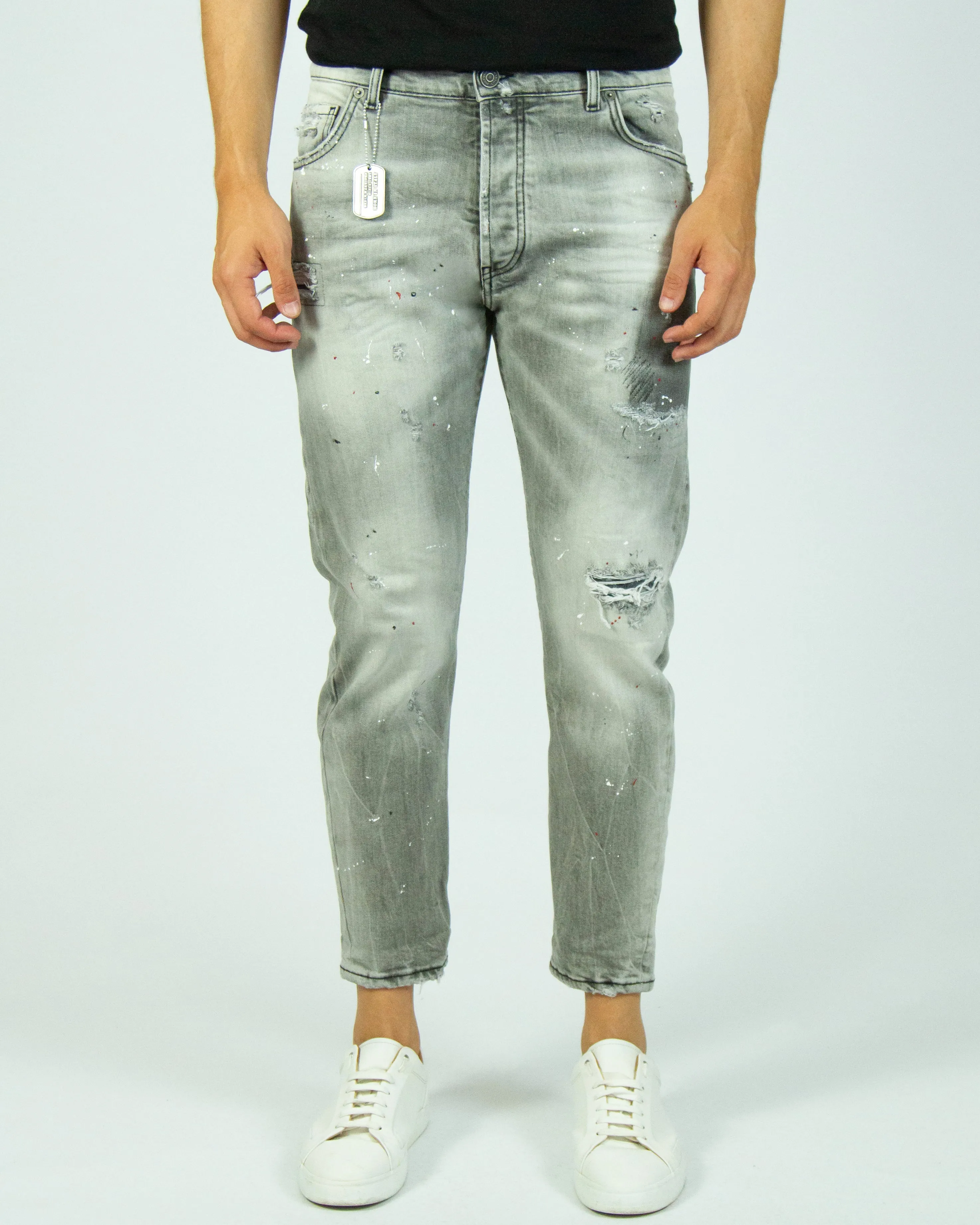 Jeans con dettaglio quadrante