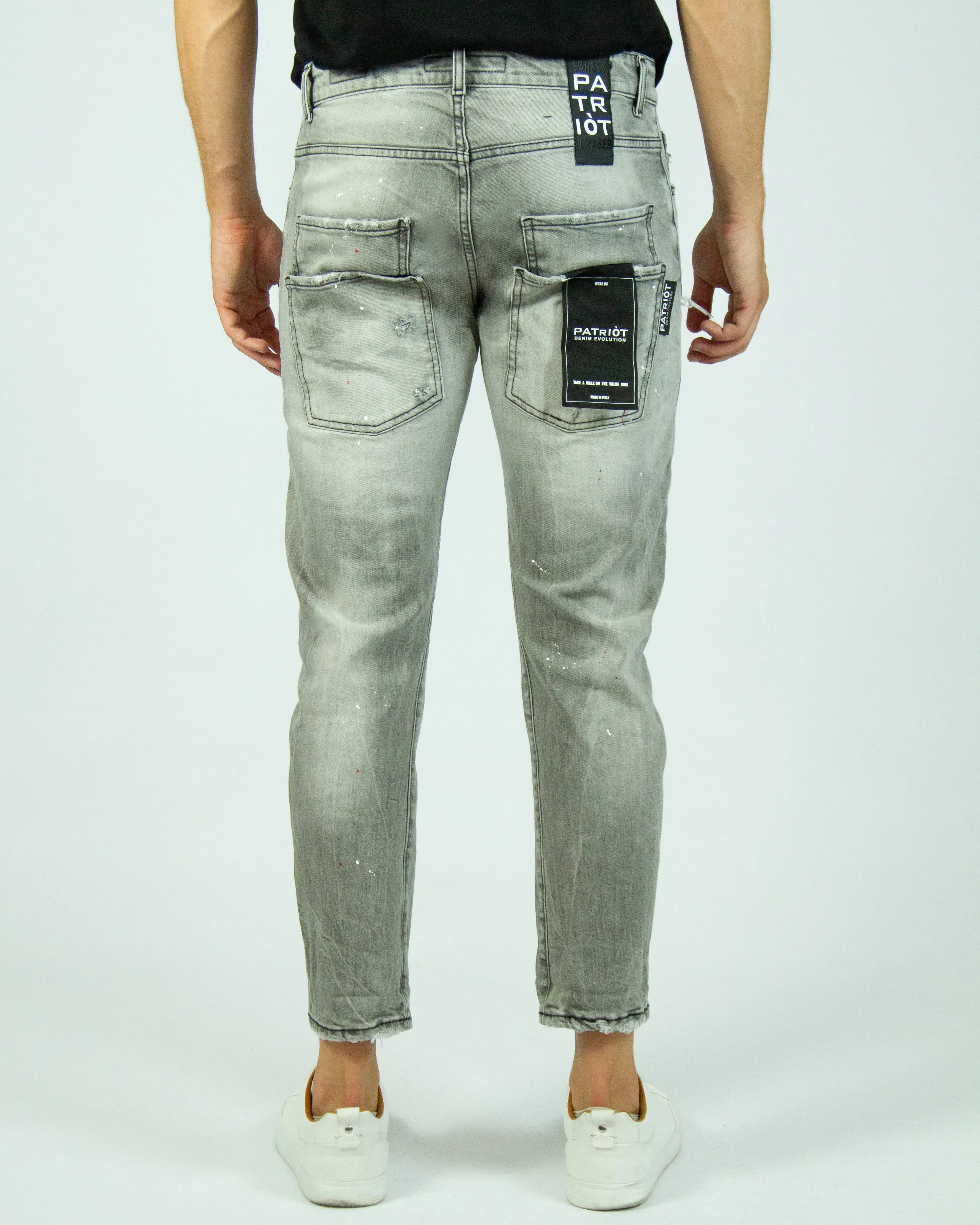 Jeans con dettaglio quadrante