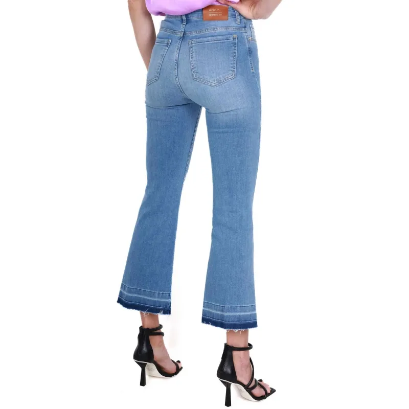 JEANS FLARED IN DENIM STRETCH, AZZURRO