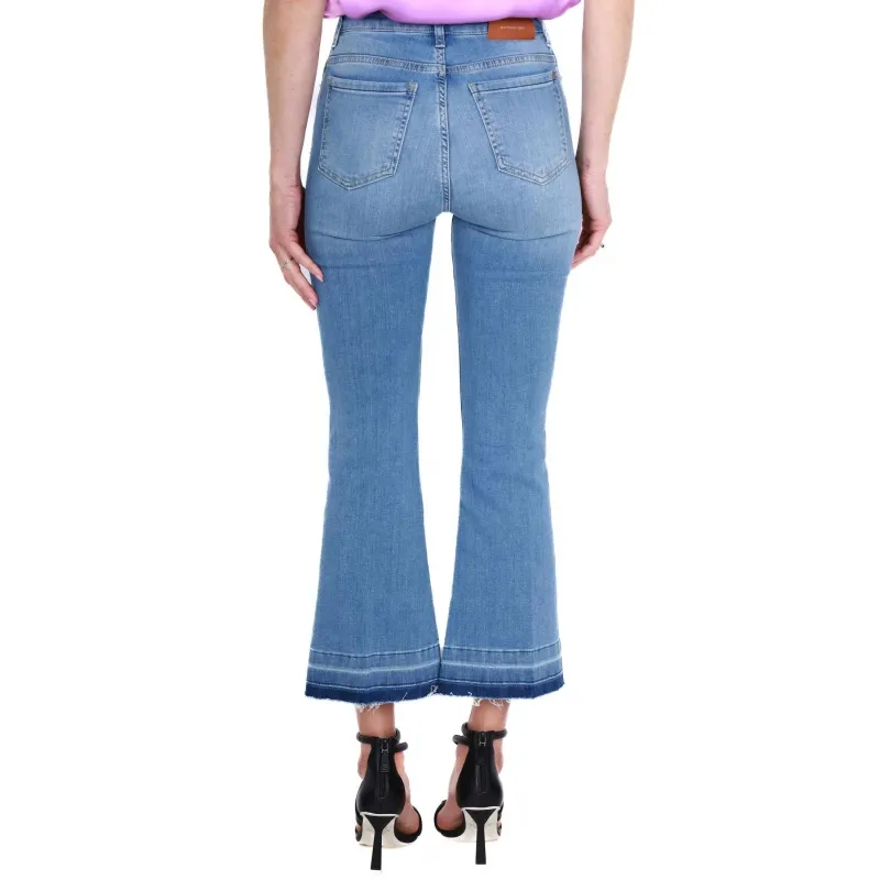 JEANS FLARED IN DENIM STRETCH, AZZURRO