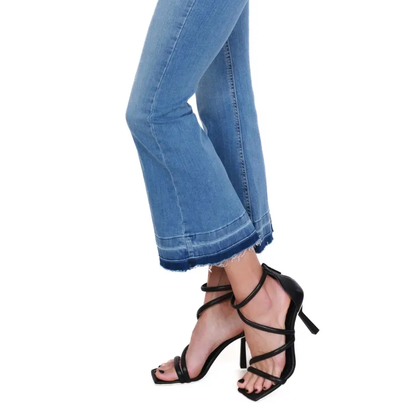 JEANS FLARED IN DENIM STRETCH, AZZURRO