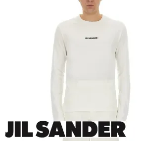 Jil Sander  |Crew Neck Unisex Long Sleeves Plain Cotton Oversized