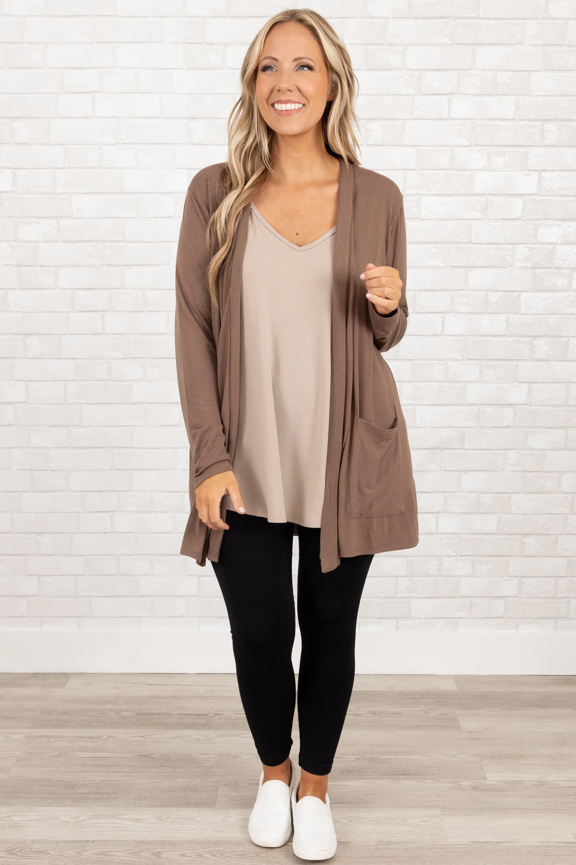 Kindness and Compassion Cardigan, Mocha